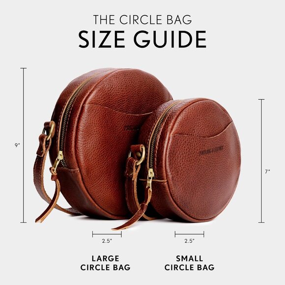 ⚡Portland Leather Women Nutmeg Imported Goods Circle Handmade Crossbody Bag - Picture 5 of 7